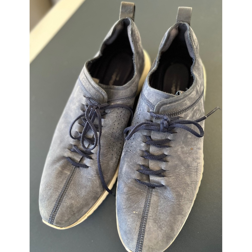 Cole Haan Grandmotion Mens Dark Blue Suede‎ Perforated Lace Up Sneakers Size 95M